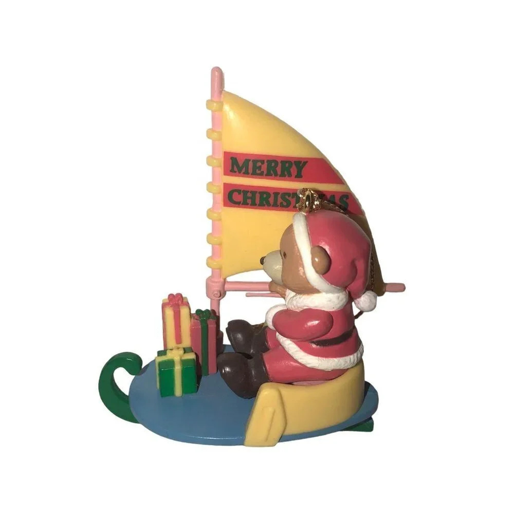 Vtg '93 Mistletoe Magic Collection Santa Bear Sailboat Christmas Xmas Ornament
